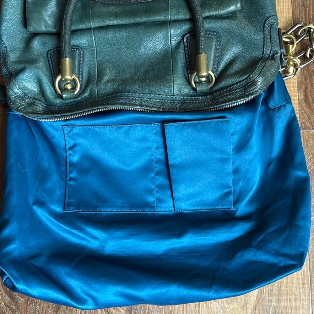 Coach Kristin (14223) Green Leather Hobo Satchel Shoulder Bag (w/twilly)(EUC) - Picture 16 of 17